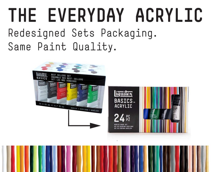 Liquitex BASICS Acrylic Paint Set, 24 x 22ml (0.74-oz) Tube Paint Set - Image 3